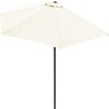 Demi-Parasol Ø 2,7 m Kingsleeve Hydrofuge Protection UV 50+ crème Demi-Parasol Ø 2,7 m Kingsleeve Hydrofuge Protection UV 50+ crème avec manivelle et Passage d'air sur Partie supérieure terrasse Balcon Jardin