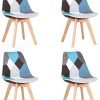 EGOONM Ensemble de 4 chaises de Salle à Manger, chaises EGOONM Ensemble de 4 chaises de Salle à Manger, chaises de Style Nordique, pouvant être placées dans la Salle à Manger, Le Salon et Le Bureau (Bleu-4 Chaise)
