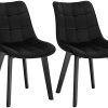 EUGAD 0656BY-2 Chaise de Salle à Manger Lot de 2 EUGAD 0656BY-2 Chaise de Salle à Manger Lot de 2 avec Velours Assise,Chaise Cuisine Chaise à Manger en Bois,Noir