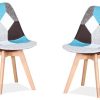 GrandCA HOME Lot de 2/4 chaises de salle à manger GrandCA HOME Lot de 2/4 chaises de salle à manger style nordique (2, Bleu)