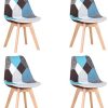 GrandCA HOME Lot de 4 chaises, Chaise de Salle à GrandCA HOME Lot de 4 chaises, Chaise de Salle à Manger,Chaise scandinave Patchwork,adapté au Salon et à la Salle à Manger(Bleu-4 Chaise)
