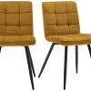 HNNHOME® – Lot de 2 chaises de capitonnée Cubana avec HNNHOME® – Lot de 2 chaises de capitonnée Cubana avec pieds en acier solide, noir