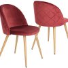 Herbalady Lot de chaises de salle à manger en velours Herbalady Lot de chaises de salle à manger en velours au design simple et élégant, qui peuvent parfaitement correspondre à votre salle à manger, salon ou chambre à coucher (rouge, 2)