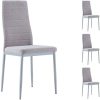 IDIMEX Lot de 4 chaises de Salle à Manger Nathalie IDIMEX Lot de 4 chaises de Salle à Manger Nathalie piètement métallique Couleur Aluminium et revêtement en Tissu Gris