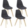 IDMarket - Lot de 4 chaises Gaby Grises en Tissu IDMarket - Lot de 4 chaises Gaby Grises en Tissu pour Salle à Manger