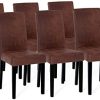IDMarket - Lot de 6 chaises Hannah Marron Vintage pour Salle à Manger