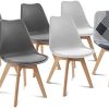 IDMarket - Lot de 6 chaises SARA Gris foncé x2, Gris Clair x2 et patchworks Noirs, Gris et Blancs