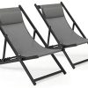 Intimate WM Heart Chaise Longue, Chaise Longue de Plage Chaise Intimate WM Heart Chaise Longue, Chaise Longue de Plage Chaise Longue Pliée de Plein Air, Toile Respirante, Cadre en Alliage d'aluminium, pour Plage, Plein Air, Camping, Gris Foncé