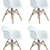 LiePu Chaise Salle a Manger Lot de 4, Chaises Cuisine Fauteuils Scandinaves Rétro avec Jambe de Bois de Hêtre Massif - Noir