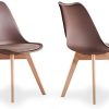 Life Interiors Lorenzo - Chaise Scandinave - Assise Rembourrée - Life Interiors Lorenzo - Chaise Scandinave - Assise Rembourrée - Salle à Manger, Cuisine, Chambre (Marron, 4)