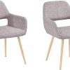 MEUBLE COSY Lot de 2 chaises de salle à manger fauteuils de style scandinave gris 56 x 56 x 78 cm