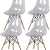MUEBLES Home Lot de 4 chaises de salle à manger MUEBLES Home Lot de 4 chaises de salle à manger modernes en plastique transparent pour salle à manger, chambre à coucher, salon, blanc