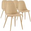 Menzzo Lot de 4 chaises scandinaves Gao Tissu Beige, 87x40x57 cm