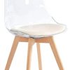 Nordlys - Lot de 4 Chaises de Salle a Manger Nordlys - Lot de 4 Chaises de Salle a Manger Scandinaves Pieds Bois Transparent ABS Beige