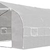 Outsunny Serre Tunnel de Jardin dim. 6L x 3l x 2H m Porte + 8 fenêtres enroulables Acier galvanisé bâche PE Haute densité Blanc