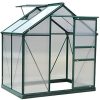 Outsunny Serre de Jardin Aluminium Polycarbonate 2,51 m² dim. 1,9L Outsunny Serre de Jardin Aluminium Polycarbonate 2,51 m² dim. 1,9L x 1,32l x 2,01H m Lucarne, Porte coulissante + Fondation Incluse alu. Vert Polycarbonate Transparent