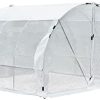Outsunny Serre de Jardin Tunnel Surface Sol 9 m² 3L Outsunny Serre de Jardin Tunnel Surface Sol 9 m² 3L x 3l x 2H m châssis Tubulaire renforcé 25 mm Double Porte avec poignées Blanc