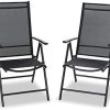 PHIVILLA Ensembles de 2 Chaises de Jardin avec Cadre en PHIVILLA Ensembles de 2 Chaises de Jardin avec Cadre en Aluminium, 6X Réglable avec 7 Positions D'assise, Chaises Pliantes à Dossier Haut Résistant Aux Intempéries