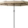 Parasol de Jardin Ovale XXL 400 x 200 cm - Parasol de Jardin Ovale XXL 400 x 200 cm - Ouverture/Fermeture Facile avec Manivelle — Pliable - Protège contre les UV - Toile Polyester Haute Densité - Pour Jardin et Terrasse - Beige
