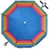 Parasol de plage / jardin Ø 200 cm anti-vent, mât Parasol de plage / jardin Ø 200 cm anti-vent, mât en aluminium, pare-soleil pour terrasse, hauteur réglable, jardin, camping, piscine, inclinable pliable à 360 ° rotatif anti-vent