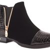 Primtex Bottines Chelsea Femme à Zip Motif Croco Verni Simili Primtex Bottines Chelsea Femme à Zip Motif Croco Verni Simili Cuir Boots Petit Talon