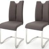 Robas Lund Chaises Salle à Manger Lot de 2 Chaises Robas Lund Chaises Salle à Manger Lot de 2 Chaises marron, Véritable cuir Chaise pied luge Chaise Salle à Manger, charge max. 140 kg, Chaise Artos