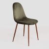 SKLUM Chaise de Salle à Manger en Velours Glamm Bois SKLUM Chaise de Salle à Manger en Velours Glamm Bois foncé Green Army