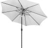 SPRINGOS Parasol de jardin avec fonction basculante - 245 x SPRINGOS Parasol de jardin avec fonction basculante - 245 x 290 cm (H x l) - Protection solaire - Système de manivelle - Réglable en hauteur - Argenté - GU0020