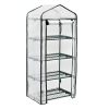 Sekey Serre de Jardin 4 étages Étagère avec Bâche Amovible Sekey Serre de Jardin 4 étages Étagère avec Bâche Amovible Balcon Terrasse Tente, Serre pour Les tomates, 69 x 49 x 158 cm, blanc&vert