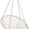 TecTake 800689 - Hamac Chaise Suspendu Design 1 Personne, Intérieur TecTake 800689 - Hamac Chaise Suspendu Design 1 Personne, Intérieur extérieur, Coussin d’Assise Inclus - Plusieurs Couleurs - (Beige | no. 403117-2)