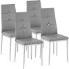 TecTake Lot de Chaise de Salle à Manger 40x42x97cm | - diverses Couleurs et modèles au Choix - (4X Gris | no. 402546)