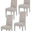 Tommychairs - Set 4 chaises Chiara Structure Bois de hêtre Tommychairs - Set 4 chaises Chiara Structure Bois de hêtre rembourrés revêtus en Tissue Couleur Chamois