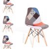 Uderkiny Ensemble de 4 chaises Patchwork Chaise de Salle à Uderkiny Ensemble de 4 chaises Patchwork Chaise de Salle à Manger, Convient pour Cuisine Salle à Manger Salon Bureau (Rouge-4)