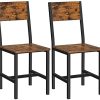 VASAGLE Chaise de Salle à Manger, Lot de 2, Sièges, Cadre en Acier, Style Industriel, pour Salle à Manger, Salon, Cuisine, Marron Rustique et Noir LDC092B01