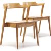 VS Venta-stock Pack 2 chaises Venus, Couleur Chêne, Bois Massif, 58 cm (Longueur) 57,5 cm (Profondeur) 76 cm (Hauteur)