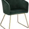 WOLTU 1 Chaise de Salle à Manger Chaise de Cuisine WOLTU 1 Chaise de Salle à Manger Chaise de Cuisine Chaise Salon en Velours,Fauteuil Chaise Pieds en métal doré,Vert Foncé BH271dgn-1