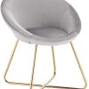 WOLTU 1 X Chaise de Chambre Chaise de Salle à WOLTU 1 X Chaise de Chambre Chaise de Salle à Manger Assise en Velours Pied en métal,Gris Clair BH217hgr-1
