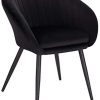WOLTU 1 pièce Chaise de Salle à Manger rembourrée en WOLTU 1 pièce Chaise de Salle à Manger rembourrée en Velours Pieds en métal,Chaise de réception Couleur Noir BH244sz-1