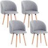 WOLTU Lot de 4 Chaise de Cuisine en Velours Fauteuil WOLTU Lot de 4 Chaise de Cuisine en Velours Fauteuil de Repas Salle à Manger, Gris, BH121gr-4