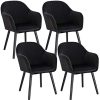 WOLTU Lot de 4 Chaises de Salle à Manger Chaise WOLTU Lot de 4 Chaises de Salle à Manger Chaise de Loisirs en Velours et Bois Massif,Chaises de réception Noir BH259sz-4