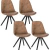 WOLTU Lot de 4 Chaises de Salle à Manger Chaises WOLTU Lot de 4 Chaises de Salle à Manger Chaises de Cuisine en Tissu Scientifique,Chaises de Relax Nouveau Design Brun Foncé BH268dbr-4