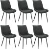 WOLTU Lot de 6 Chaises de Salle à Manger Chaises WOLTU Lot de 6 Chaises de Salle à Manger Chaises de Repas rembourrée en Tissu Scientifique piétement en métal,Chaise de Salon Anthracite BH248an-6