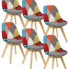 WOLTU® Chaises de Salle à Manger Lot de 6 Chaise WOLTU® Chaises de Salle à Manger Lot de 6 Chaise de Cuisine en Lin,BH29mf-6 Multicolore