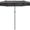 Zelsius Parasol | Parasol Double avec manivelle | 460x270 cm Zelsius Parasol | Parasol Double avec manivelle | 460x270 cm (Gris)