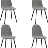 vidaXL 4X Chaises de Salle à Manger Chaises de Repas Sièges à Dîner Chaises de Cuisine Meubles de Cuisine Maison Intérieur Gris Clair Velours