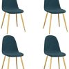 vidaXL Chaises de Salle à Manger 4 pcs Bleu Velours