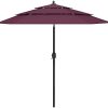 vidaXL Parasol à 3 Niveaux avec Mât en Aluminium Abri vidaXL Parasol à 3 Niveaux avec Mât en Aluminium Abri Solaire Parasol de Jardin Parasol de Plage Patio Terrasse Extérieur Arrière-Cour Bordeaux 2,5 m