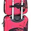 Valise Cabine Rose avec son Vanity assorti motif Papillon.