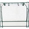 31y3uHUAdNL._AC_.jpg HOMCOM Serre de Jardin Tunnel Serre à tomates 3,5L x 1l x 0,8H m 3 Portes zippées bâche PVC Transparent métal époxy Vert