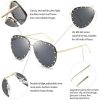 Dollger Lunettes de Soleil pour Femme Classique Pilote Lunettes de Soleil Monture Métal Style Mode Protection UV400